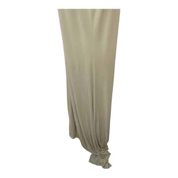 Katie May Jupiter Gown Maxi Halter Neck Ruched Jersey Side Slit Sage Size Large - Picture 13 of 16